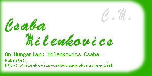 csaba milenkovics business card